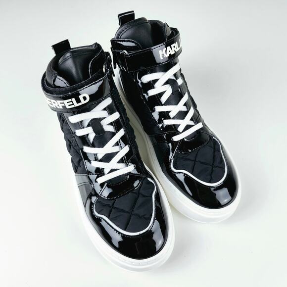 NIB Karl Lagerfeld Kids Black Hightop Sneaker - Picture 5 of 12